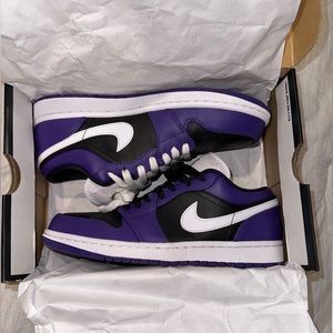 Jordan 1 Low Court Purple Black